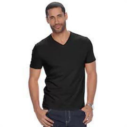 Picture of V Neck Tshirt - White Black