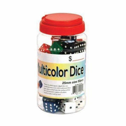 Picture of Dice Multi Color 50ct 25mm 