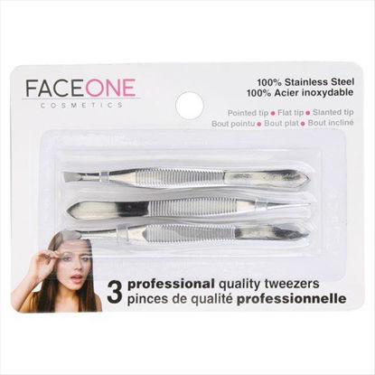 Picture of FaceOne Tweezer  3pk Card 12ct 