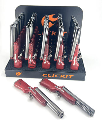 Picture of Clickit Double Barrel Gun 2 Flame Lighter - 30ct