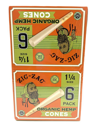 Picture of Zig-Zag Cone Org Hemp 1 1/4 x 6pk
