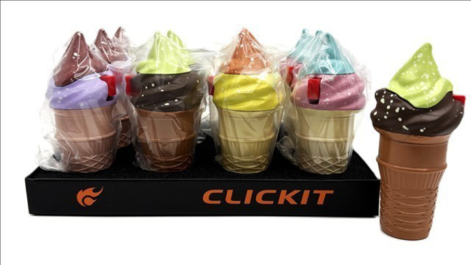 Picture of Clickit Ice Cream Cone Torch Lighter 12ct