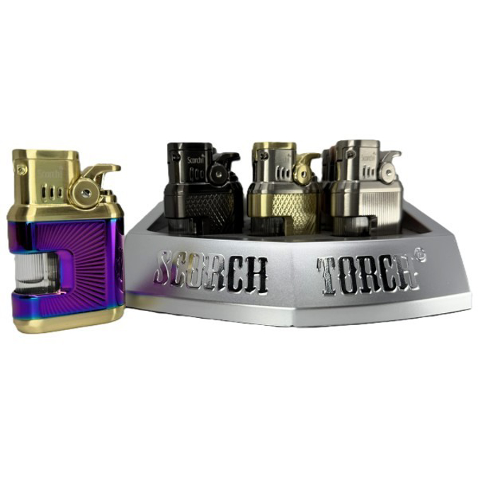 Picture of S61883 Scorch Double Tall Flame w Fuel Window Torch Lighter 9ct