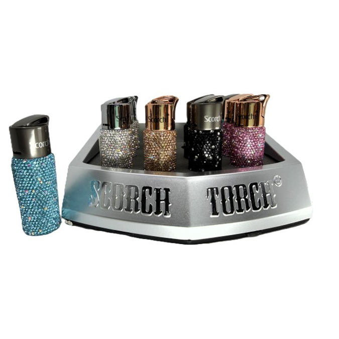 Picture of S61892 Scorch Tall Single Flame w Bling Bling Torch Lighter 12ct