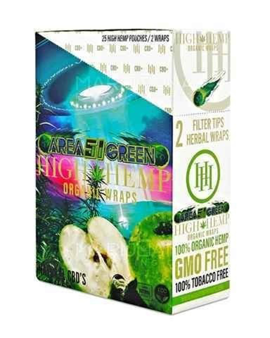 Picture of High Hemp Organic Wraps 2ct 25ct-Green