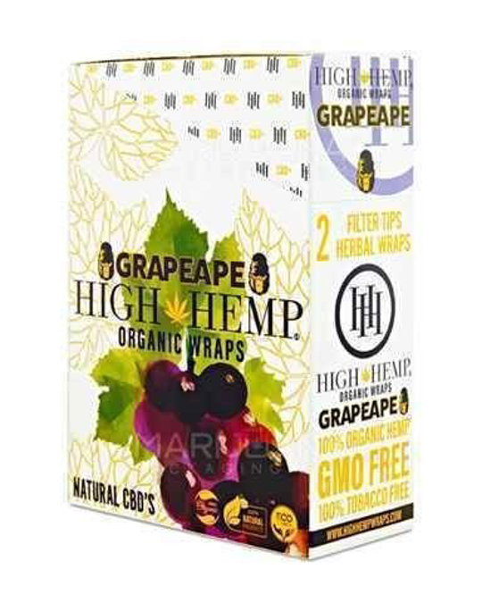 Picture of High Hemp Organic Wraps 2ct 25pk-Grapeape