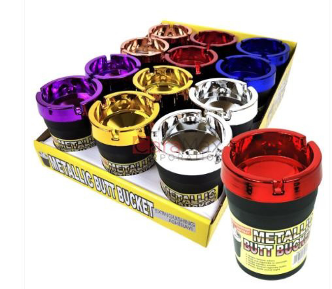 Picture of Butt Bucket Ashtray -Colorful Metallic 12ct 
