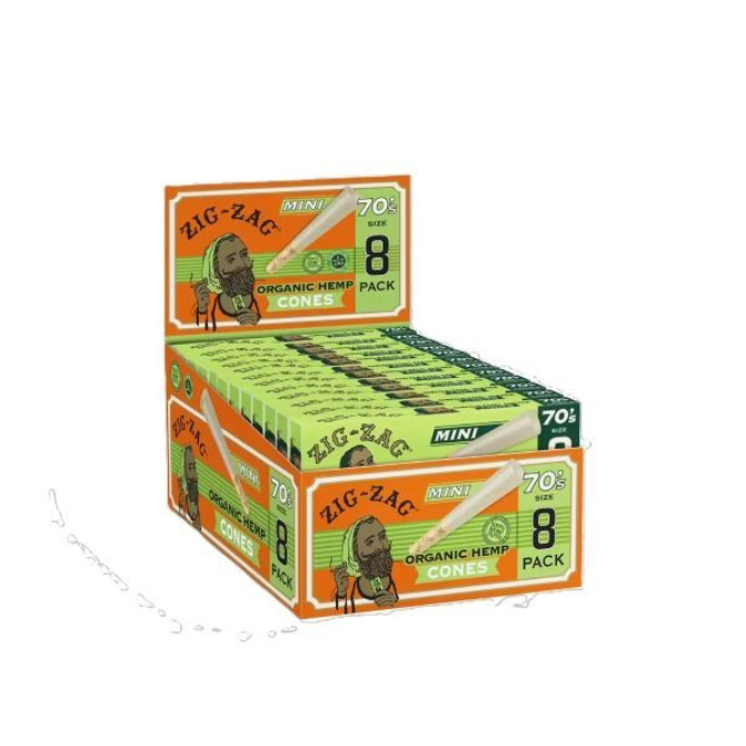 Picture of Zig-Zag Cones-Mini Organic Hemp 70's 8ct 18pk
