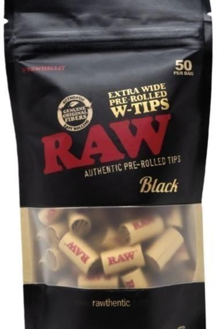 Picture of Raw Tips - Black Prerolled Extra Wide 50ct