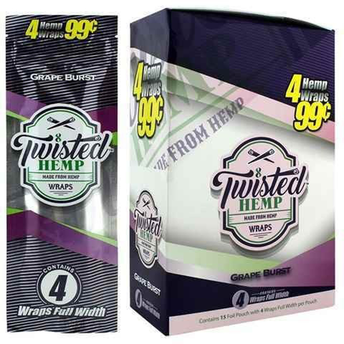 Picture of Twisted Hemp Wrap 4ct 99c 15pk-Grape burst