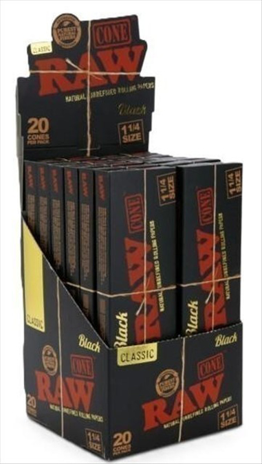Picture of Raw Cones - Black 1 1/4  20pk 12ct