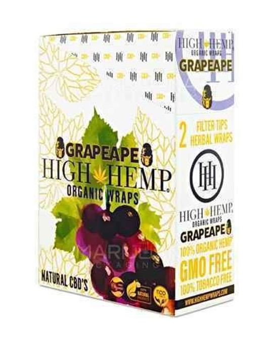 Picture of High Hemp Organic Wraps 2ct 25pk-Grapeape