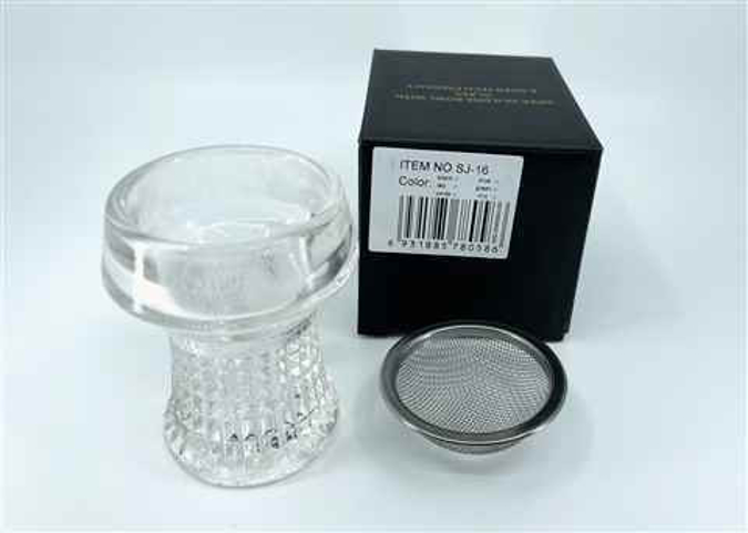 Picture of Hookah Bowl - Crystal Glass Head with Heat Management Screen - SJ16