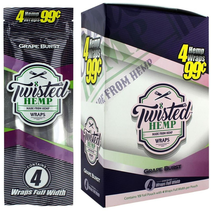 Picture of Twisted Hemp Wraps 4pk 15ct-Grape Burst
