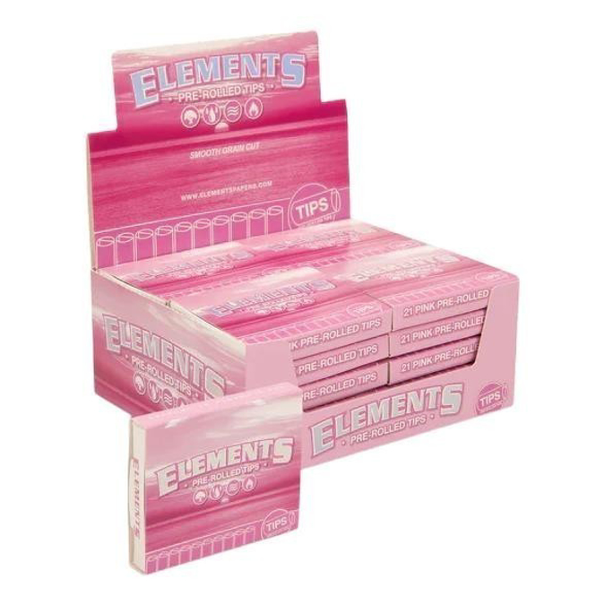 Picture of Elements Tips-Pink PreRolled 21ct 20pk