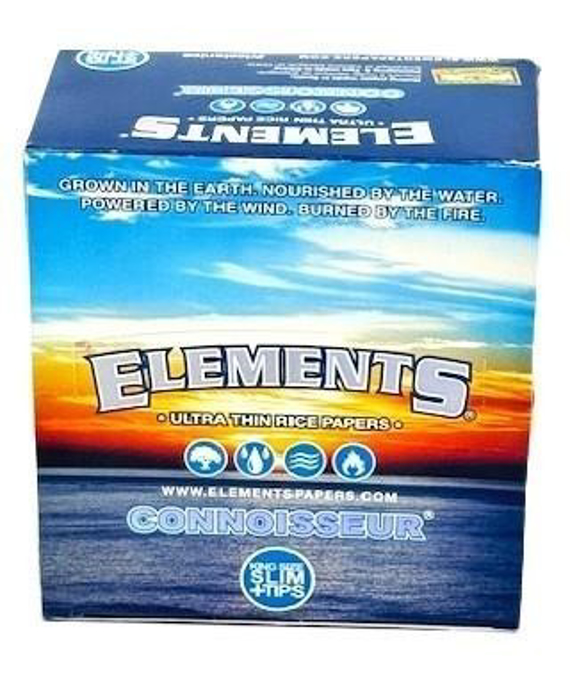 Picture of Elements Papers-Blue King Slim w Tips 32ct 24pk
