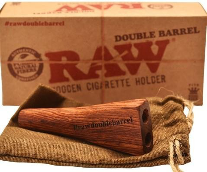 Picture of Raw Wooden Double Barrel Cig Holder