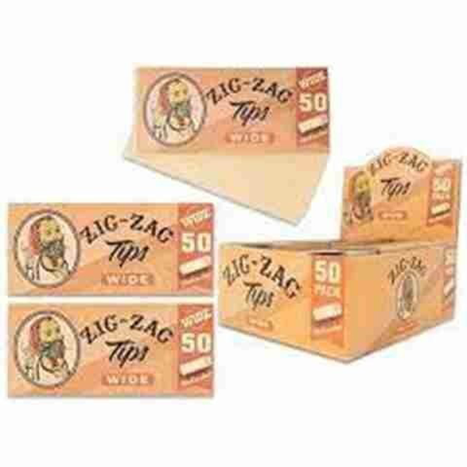 Picture of Zig-Zag Tips-Unbleached Wide 50ct 50pk