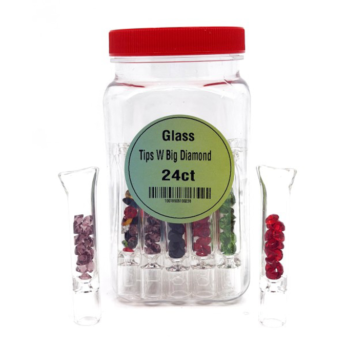 Picture of Glass Tips w Big Diamond  24ct  10023
