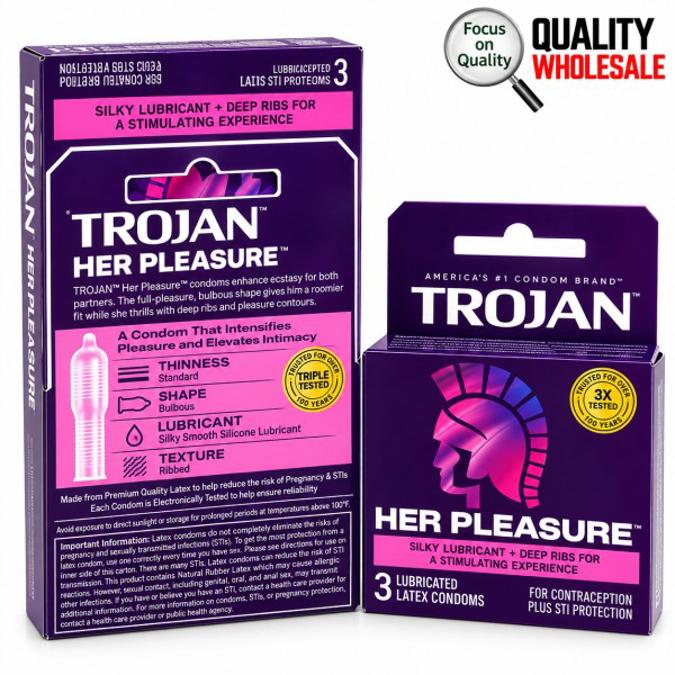 Picture of Trojan C-Her Pleasure Sensations Lub-6ct