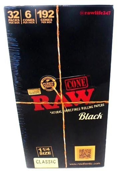 Picture of Raw Cones - Black 1 1/4 6ct 32pk